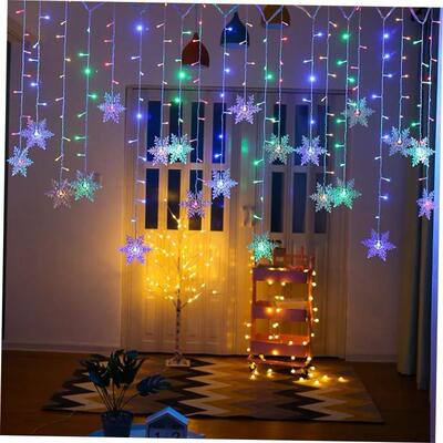 3.2M Christmas Snowflakes LED String Lights Flashing Fairy C