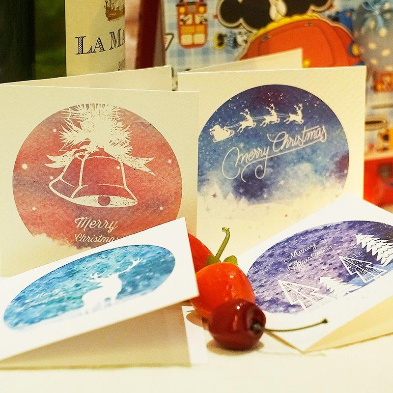 Galaxy Christmas Card Set 4 Creative Designs with Envelopes
