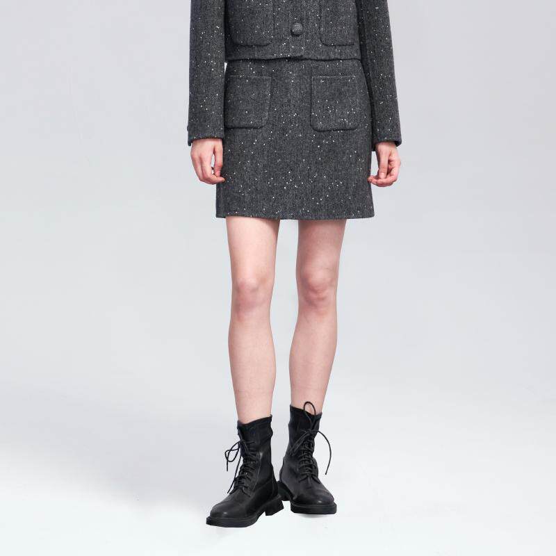 Patavinity小香风粗花呢半身裙