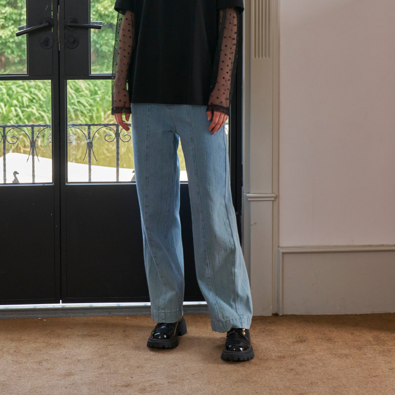 条纹Patavinity牛仔长裤