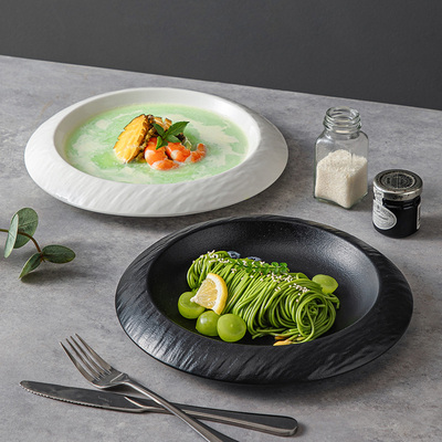 石纹西餐盘陶瓷釉下彩酒店西餐厅