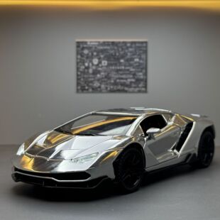 【DZ093】车致合金车模1比24兰博770电镀版跑车声光回力玩具车音