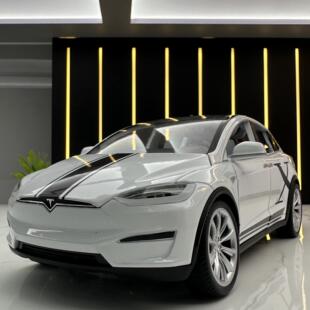 【DZ086】建元合金车模1:24新能源modelX越野车声光回力玩具车模