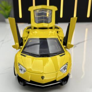 【DZ093】建元合金车模1比32兰博PL750声光回力玩具跑车音乐模型