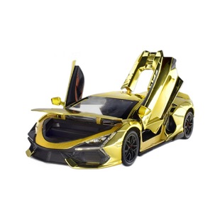 【WW029】新奥XA2431盒装大牛喷镀款跑车1/24仿真儿童声光回力合