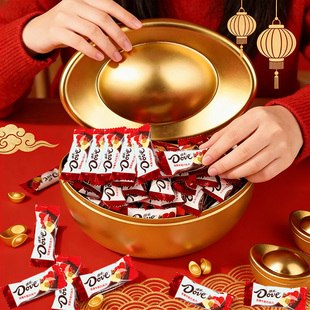 德芙年年得福巧克力450g超大金元宝新年礼盒结婚喜团购春节送礼物