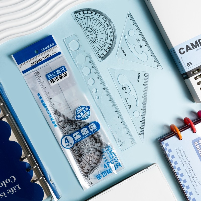 【1套】4件套套尺,文具电教/文化用品/商务用品,各类尺/三角板/量角器,淘宝优惠券,粉丝福利购,淘宝优惠卷
