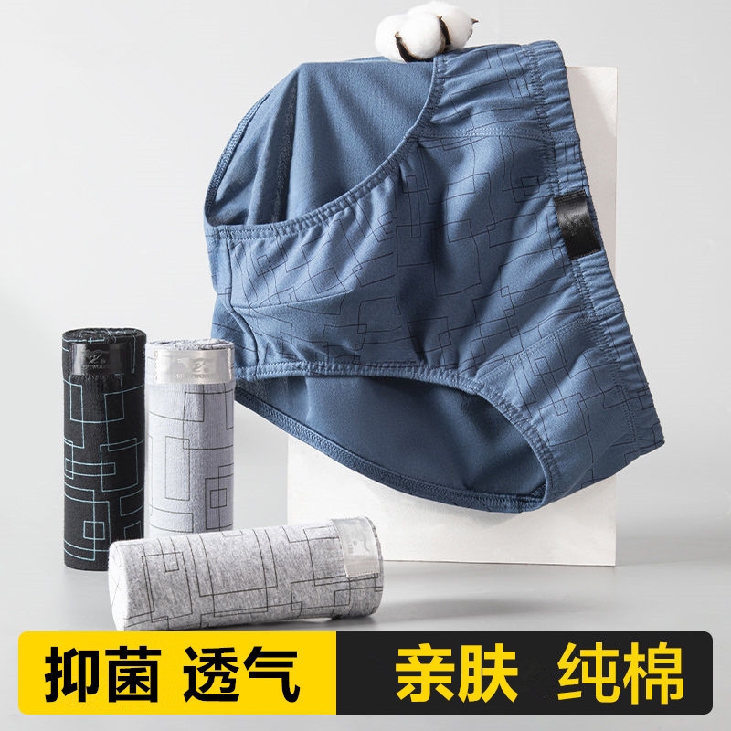 纯棉透气男内裤抑菌男士三角裤