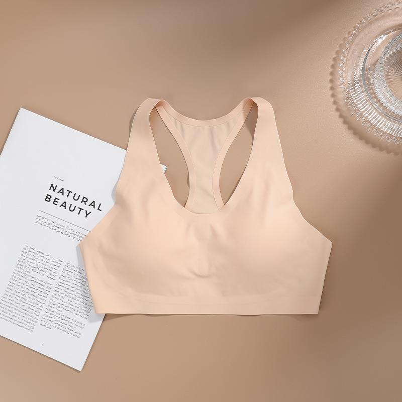 性感美背工字背心一片式无钢圈文胸欧美大码无痕薄款透气运动内衣