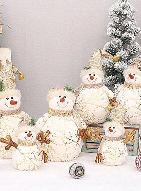 Creative Lovely Bronzing Short Plush Snowman Stuffed Toy