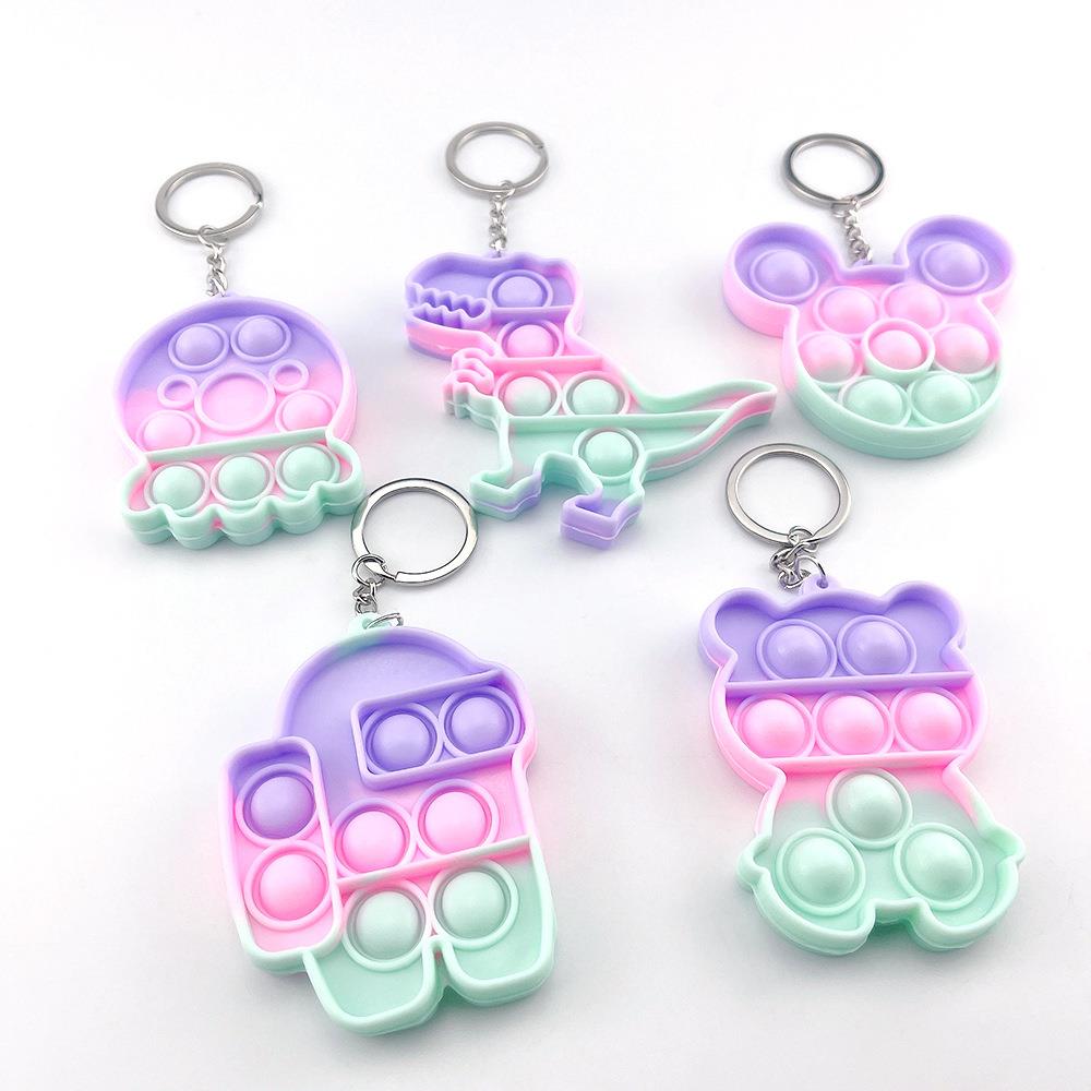5pcs popit figet pushpop keychain Pop It Fidget toys钥匙扣