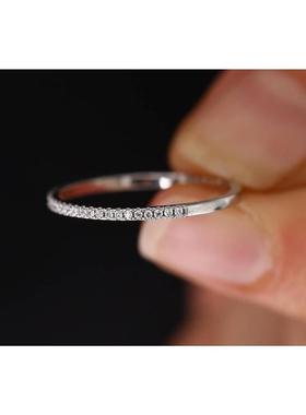 925 silver luxury single row zircon ring female micro-set fa