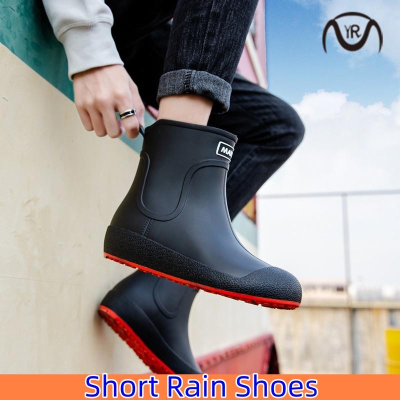 Mid-Tube Rainshoes Short Rain Shoes Men's Rain Boots Wat