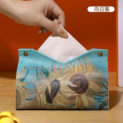High appearance level tulip leather tissue box,car paper box