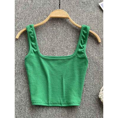 m Fit Bottoming Blouse Solid Crop Top Sleeveless Camis Mujer