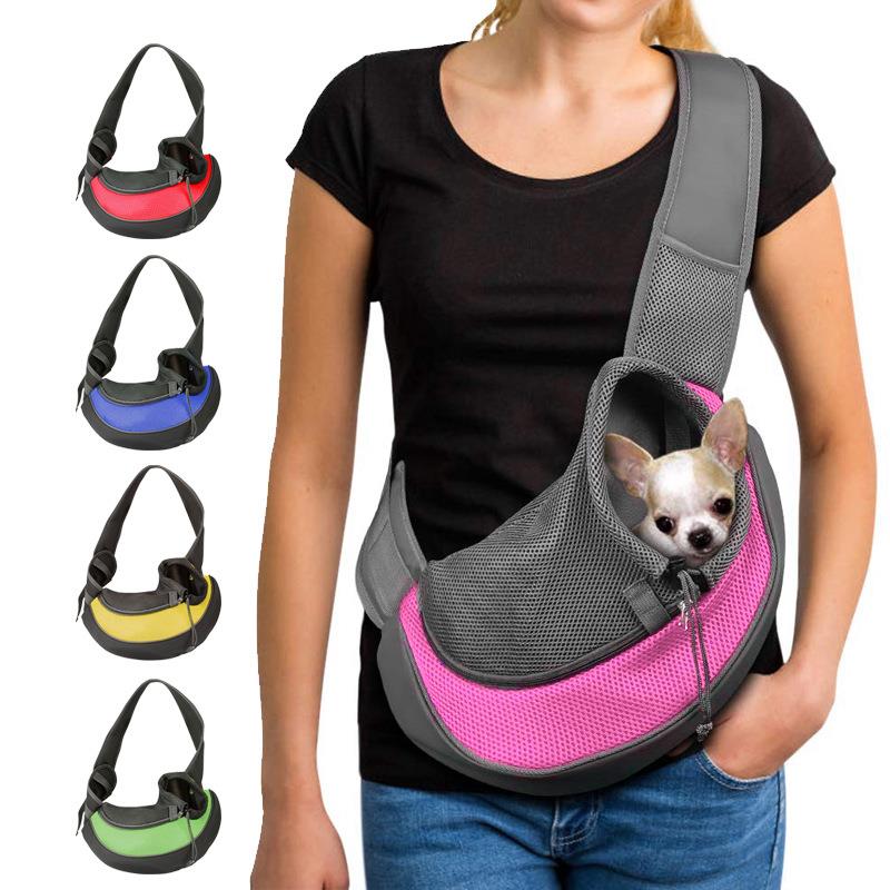Pet Dog Cat Sling Carrier Breathable Travel Safe Sling Bag P