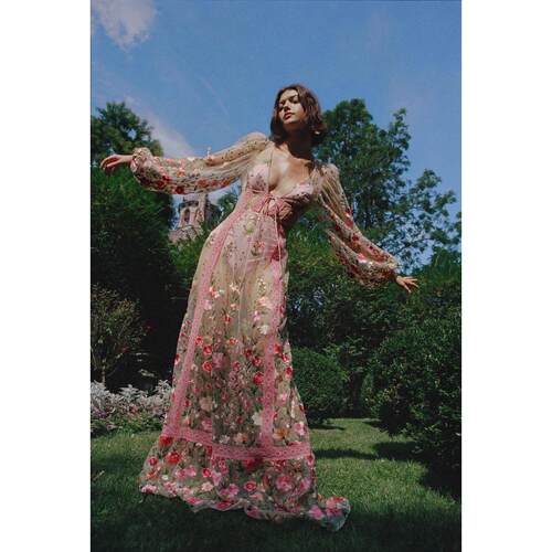 Women Summer Long Beach Dress Long Sleeve V Neck Backless Se