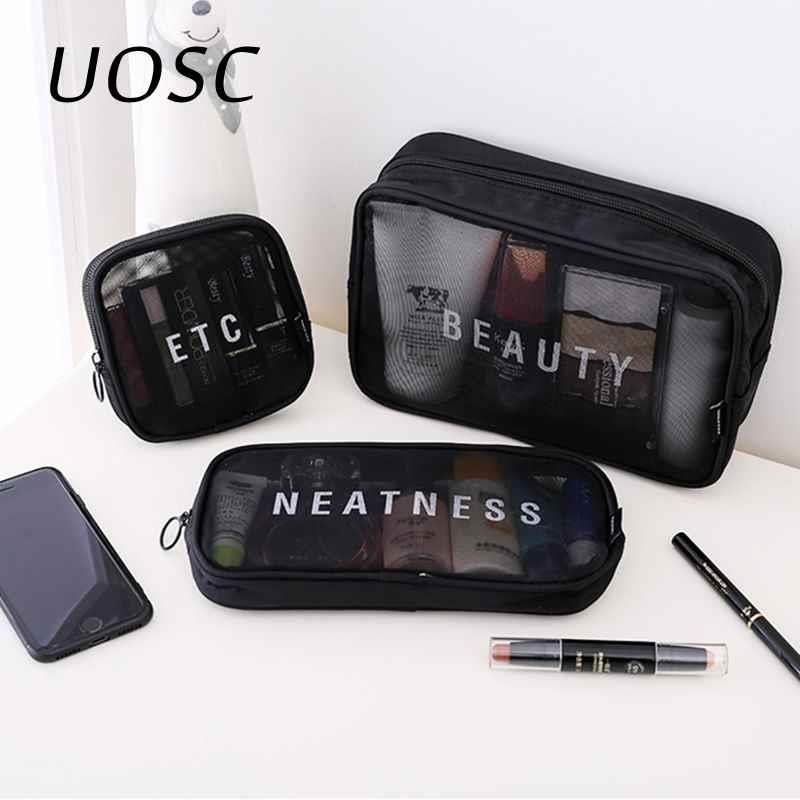Travel Cosmetic Bag Women Zipper Make Up Transparent Makeup