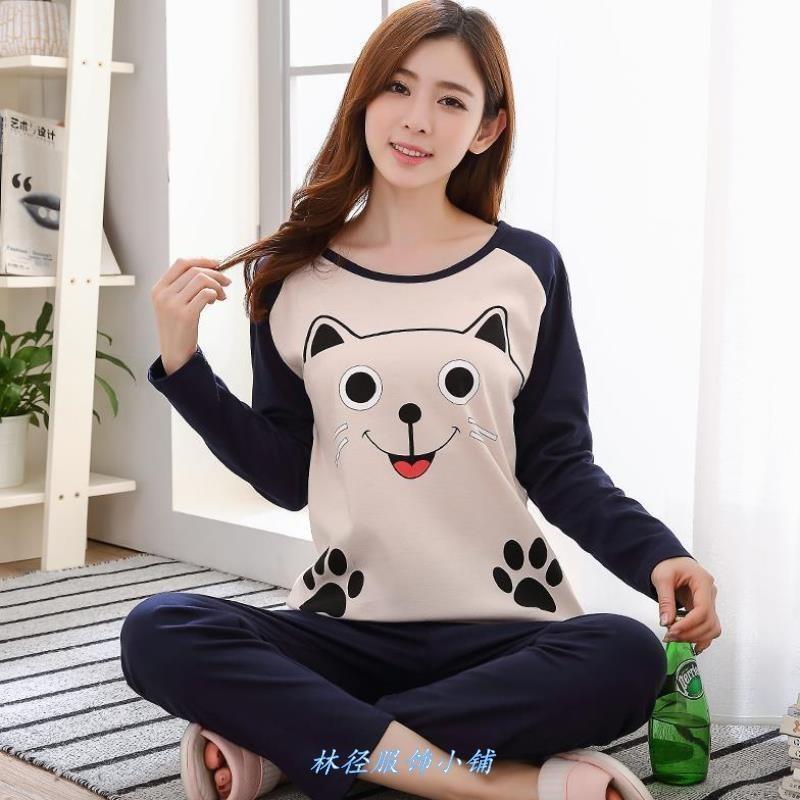 Women PajamaS SeT THin Long SLeeve CuTe SLeePWear HomeWear