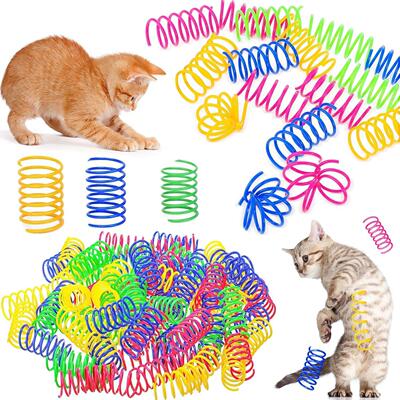 4/200Pcs Cat Spring Toy, Cat Spiral Toys Interactive for Ind