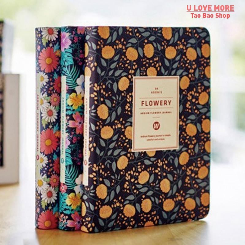 New Arrival Cute PU Leather Floral Flower Schedule Book Diar