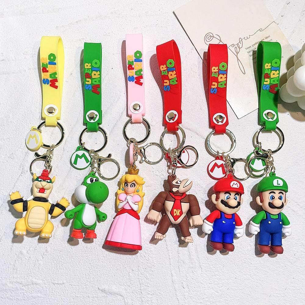 New Cute Super Mario Bros Keychain Game Mario Figure Key Cha