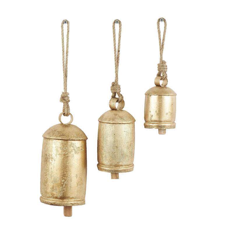 3 Sizes Decor Jingle Bell Christmas Tree Ornaments Rustic Ha - 实物图