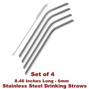Drinking Straws Curved metal Straws for Tumbler Cups Mugs
