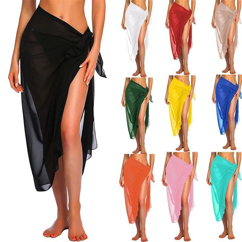 Womens Long&Short Sarong Swimsuit erups Summer each ikini Wr