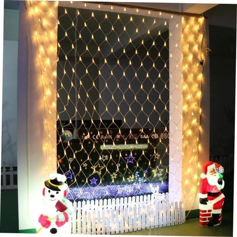 Garland Curtain LED Net Light Festoon Christmas Decor for Ho