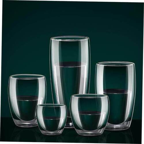 Glass Double Walled Heat Insulated Tea Cup coffee mug 玻璃杯