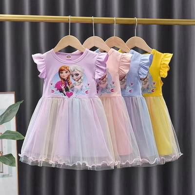 Kid Girls Dress Frozen Anna Elsa Olaf Princess Dresses Summe