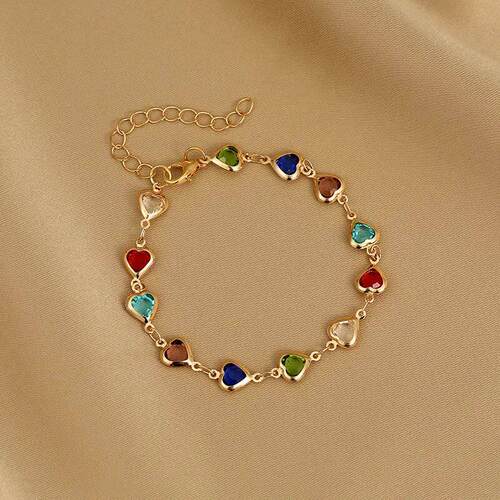 Vintage Gold Color Chain Bracelet for Women Colorful Crystal