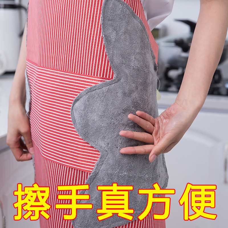 速发可擦手防裙家用厨房围水防油尚饭大人罩衣围兜夏天大码时做围