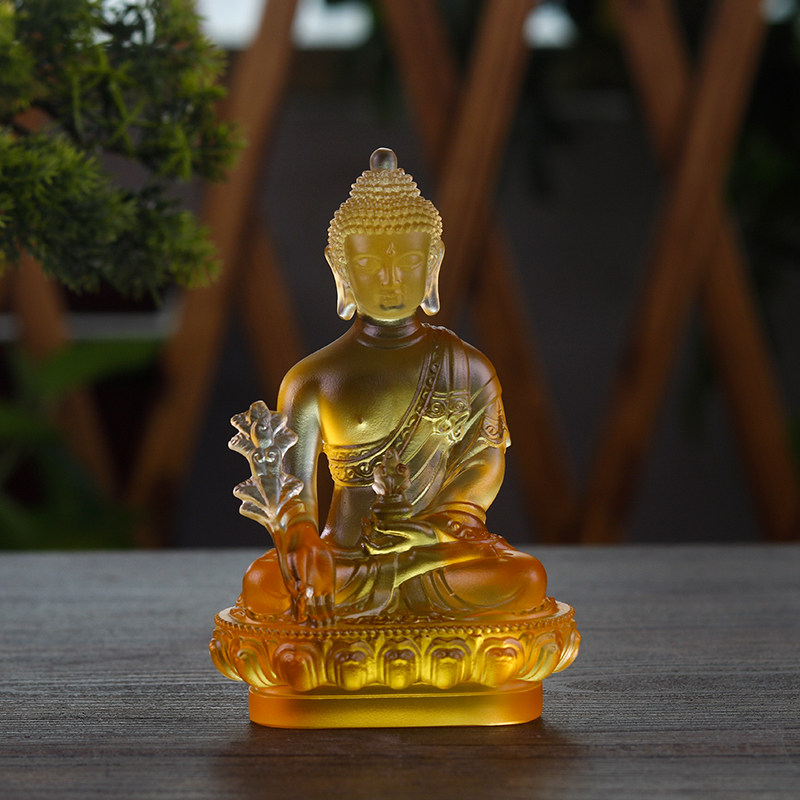 速发琉璃药师光如来七色古号小法琉璃药师佛礼国风家居饰桌面像品