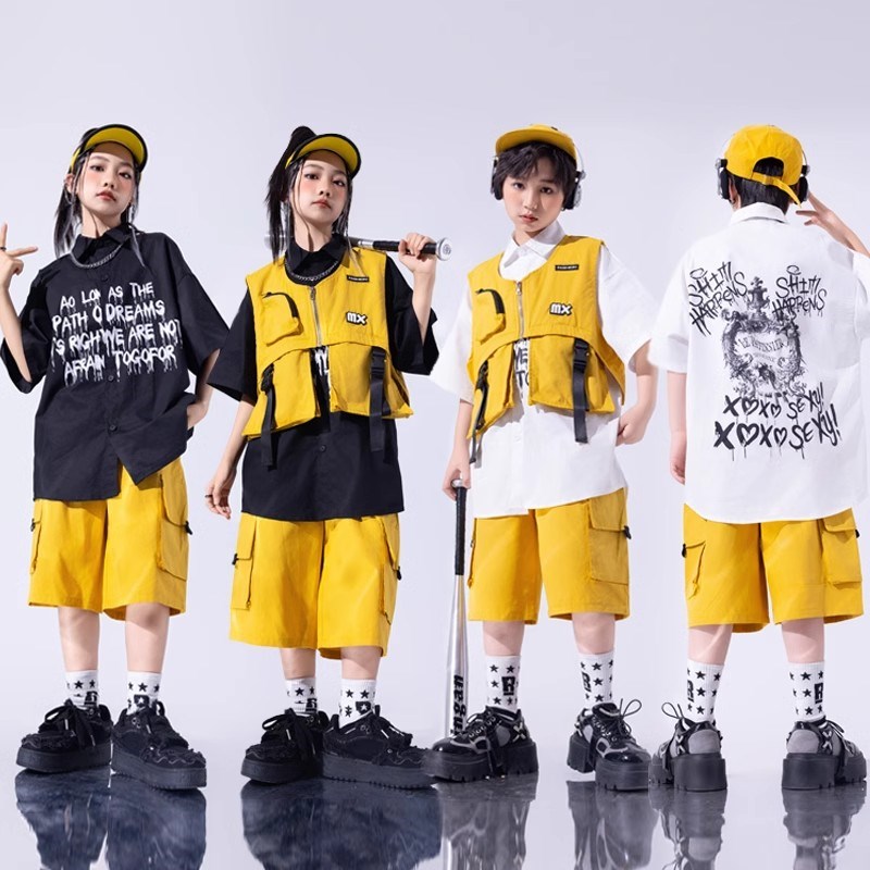 速发街服男孩潮服少儿舞装hiphop街舞穿搭马出街舞裤子架子鼓演甲