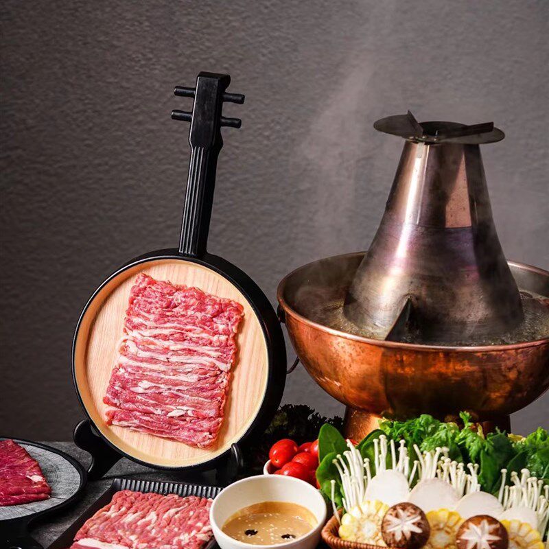 速发老北京铜锅涮肉肉切琵琶盘鲜意羊创立盘不倒蜀大侠火锅吊龙牛