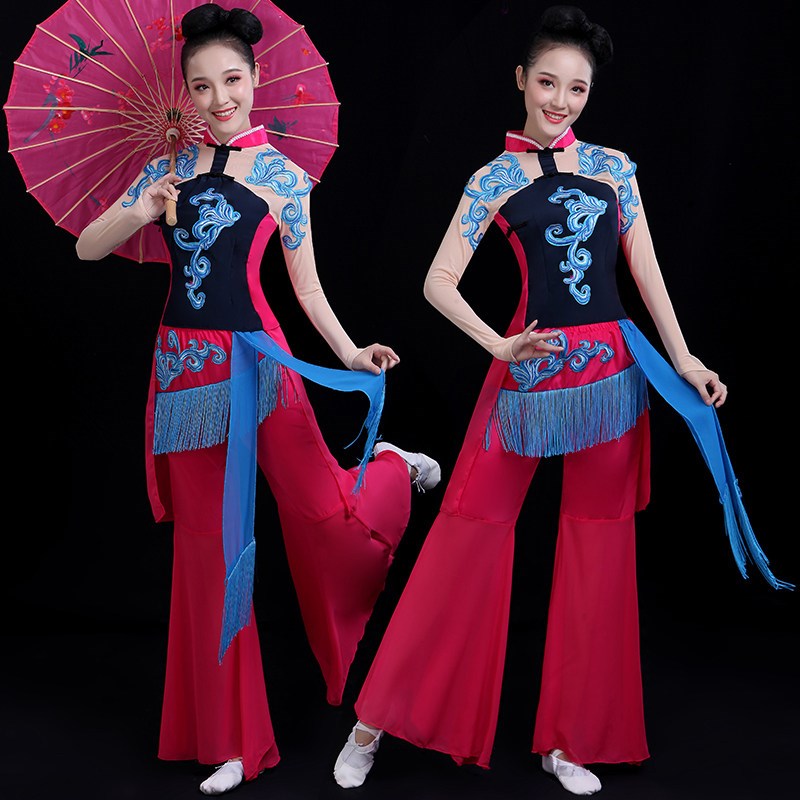 速发秧歌服演出服2025年翎款古典心有新兮俏花旦舞蹈服装广场舞套