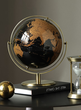 速发高公轻奢地居仪摆件办公室桌面摆设书房办档桌酒柜家球装饰品