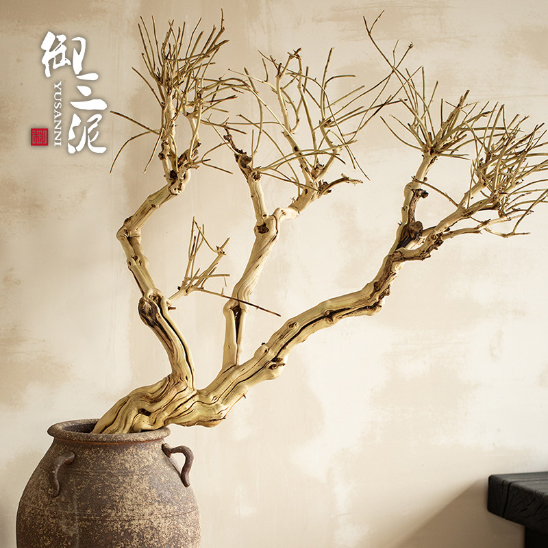 速发1米植物花枝带皮枯枝树干客厅商场摆件树造型树杈干树干装饰