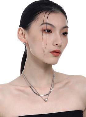 速发VOYAGE双层叠戴钛钢不掉色锁骨链轻奢小众项链款高级设计感配