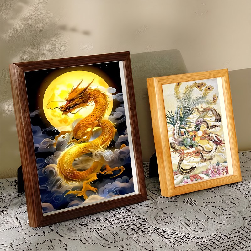 速发2龙24龙年青龙金天飞0国摆台龙凤呈祥平步青云摆件家具装饰画