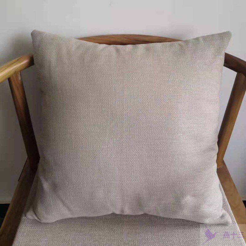 速发简垫麻布抱枕沙发厅枕新中式椅子纯色靠素腰靠客靠大靠背枕套