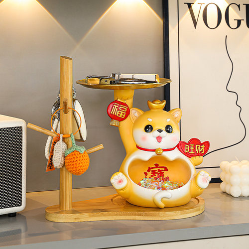 速发入户门桌旺财狗玄关新柜收纳摆件置物装饰品口面乔迁鞋居礼品