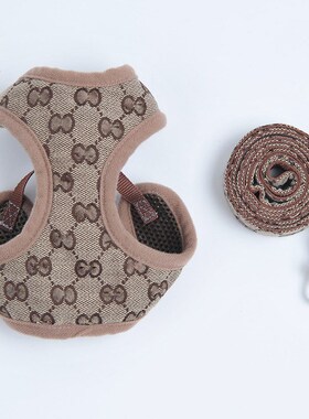 速发心引家用泰迪雪纳瑞狗链小型工链犬字背背牵胸背绳