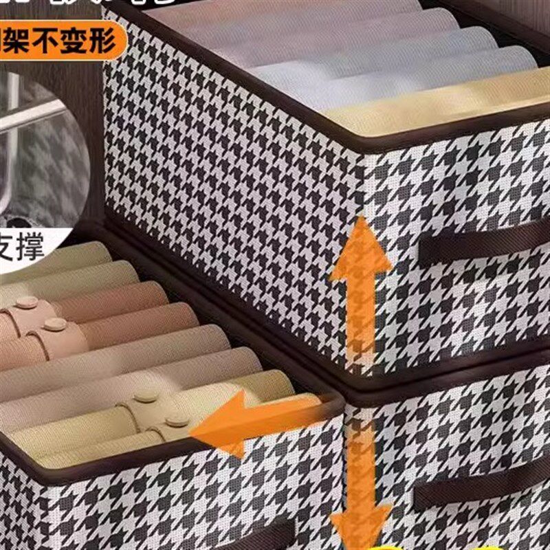 速发收纳箱带钢架可折物衣物整理箱衣柜桌叠玩具杂物储面盒