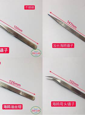 修表工具尖嘴镊子补钻手机钟表电子维修尖头夹海鸥游丝镊