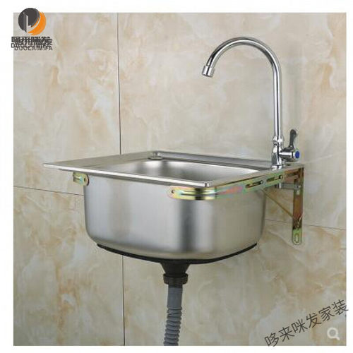 不锈钢水槽单槽带支架套餐大小单槽带支撑架子洗菜盆洗碗池洗手盆