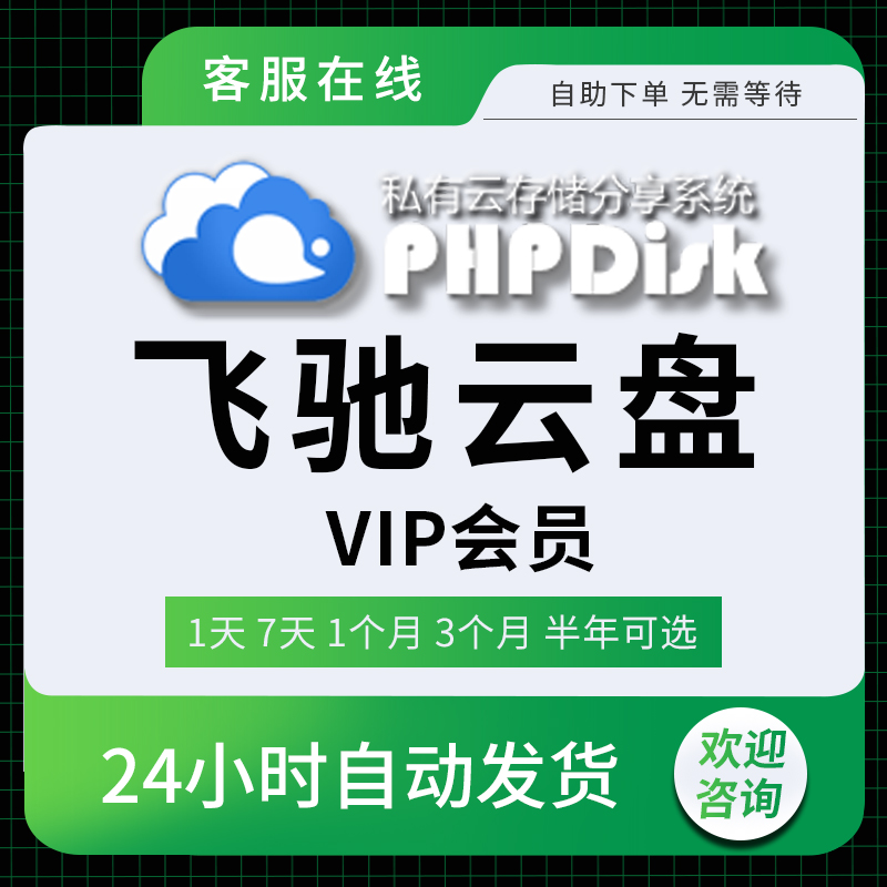 飞驰云盘会员VIP1天周月年卡手机电脑网页可用feichiyp网盘会员