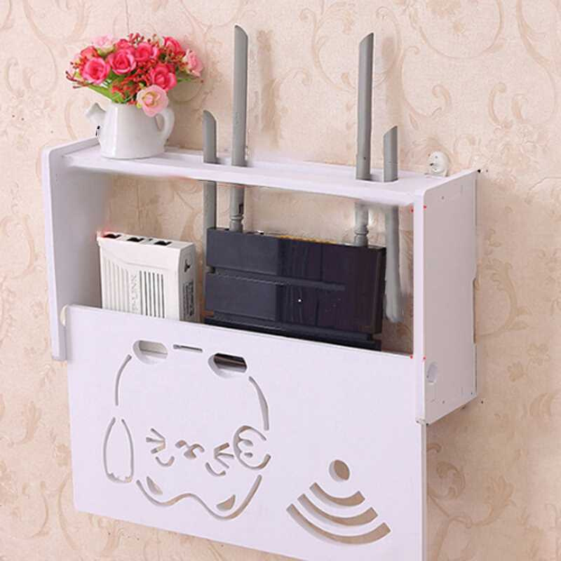 Wifi Router Storage Box Wall Mounted Wireless Panel Shelf Pl